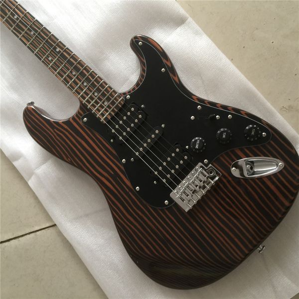 

electric guitar,zebra wood body and neck,with golden hardware,custom s-t guitar