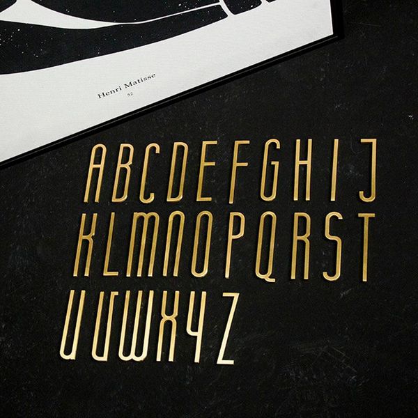 

novelty items 6-10cm solid brass letters diy name wall decorative letter workshop business accessory number 0-9