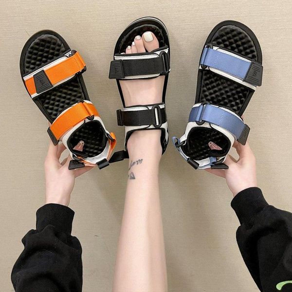 

sandals women's nice buckles strap summer platform flat luxury shoes female casual sports style for woman zapatillas mujer, Black