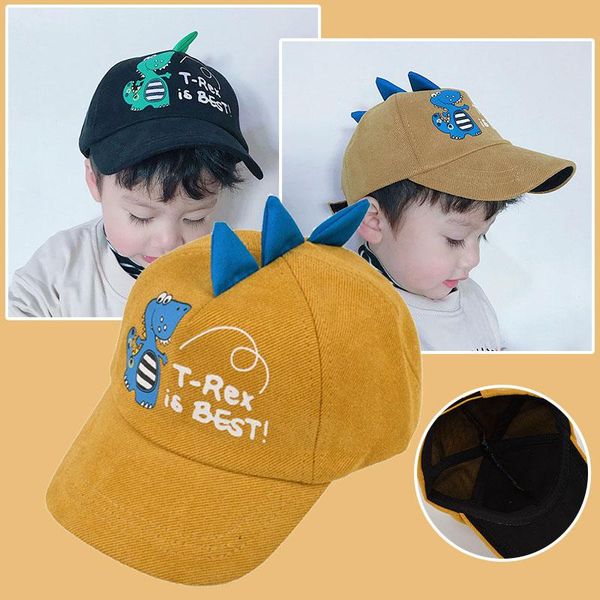 

wide brim hats children's baseball cap cute little dinosaur summer sun hat with adjustable strap universal for boys girls j55, Blue;gray