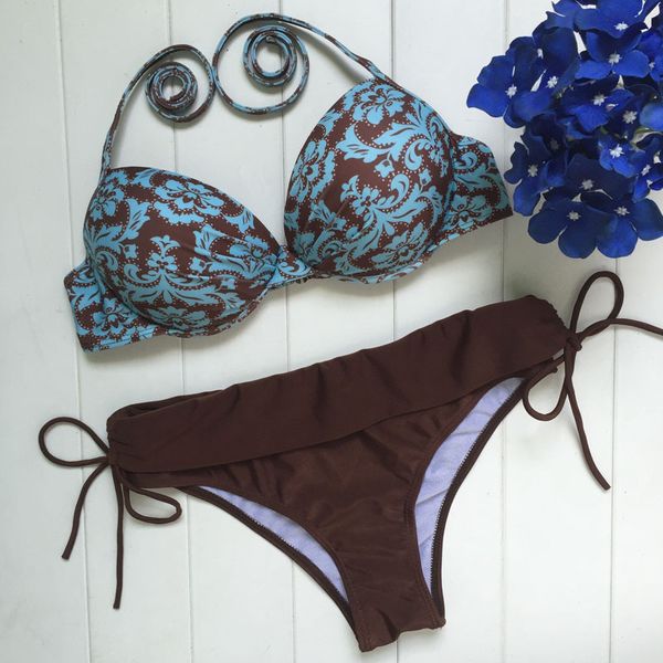 

printed bikinis set 2021 new brazilian push up bikini womens swimwear beach costume bathing suits swimsuit swim suits e745