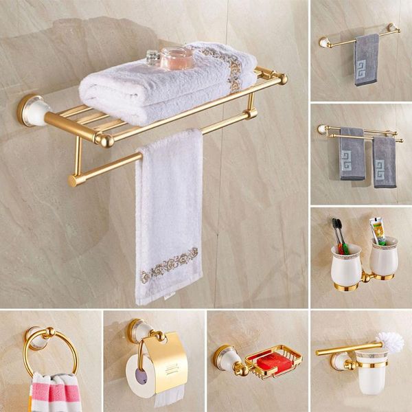 

bath accessory set bathroom accessories gold hardware towel rack paper holder toilet brush bar soap basket toothbrush
