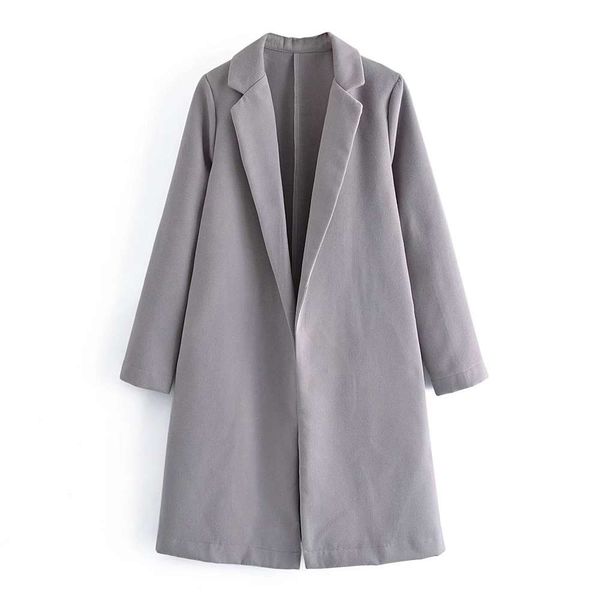 

autumn women's style loose lapel long sleeve tweed coat, Black;brown
