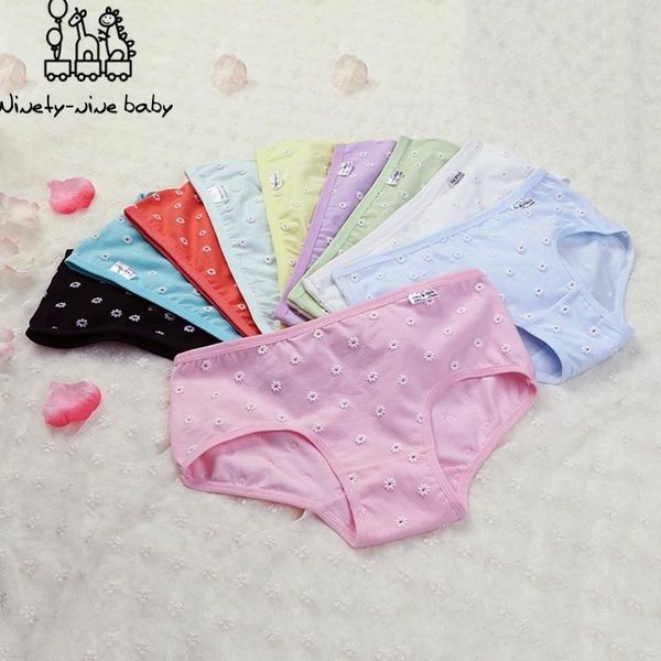 

12pcs/pack girls underwear cotton panties for kids comfortable & breathable briefs children flowers printing underpants girl, Camo