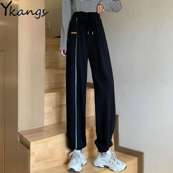 

women's pants & capris autumn joggers women sport drawstring hiking baggy elastic waist harajuku harem trousers outdoor loose running s, Black;white