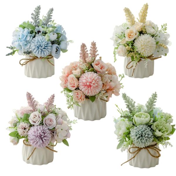 

decorative flowers & wreaths flower pot nordic style striped plastic ceramics home decor candy color multi-purpose durable fashionable gorge