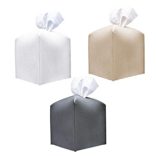 

tissue boxes & napkins 1pcs pu leather box rectangular cover household storage bag home decoration