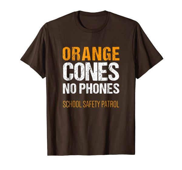

safety patrol | orange cones no phones shirt, White;black