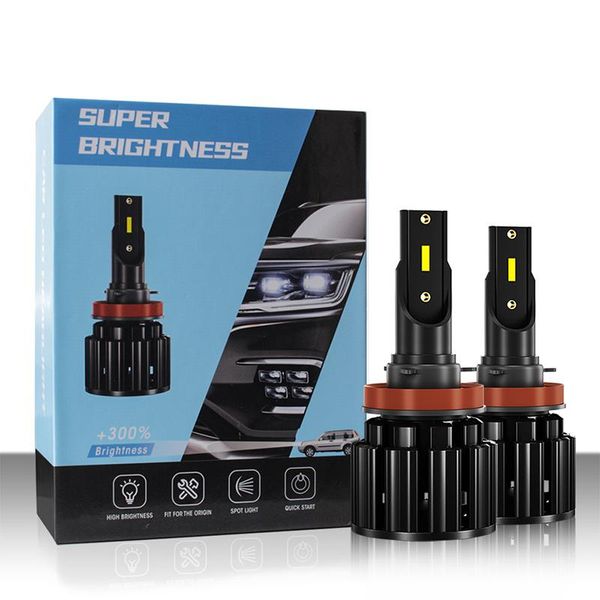 

car headlights 2pcs led headlight bulbs zes-1860 super bright 9-30v 6500k 8000lm h1/h3/h4/h7/h11/9005/9006 high brightness ip67 waterproof
