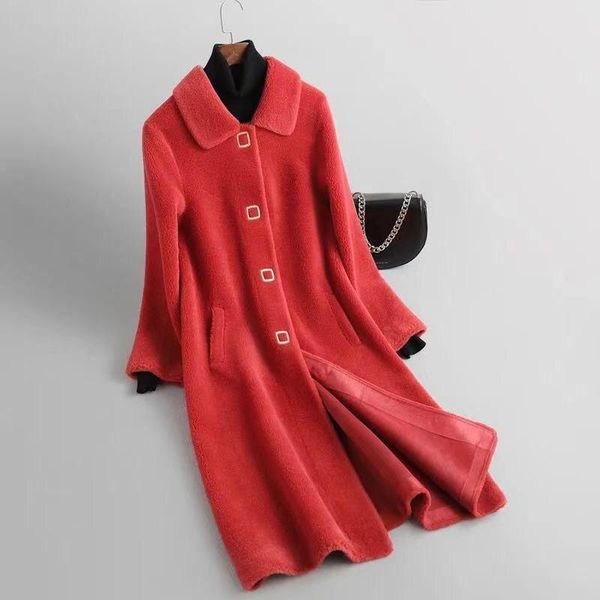 

women's fur & faux woman natural coats winter female mink coat leather jackets ladies oversize warm thick long overcoat 2021 3xl q219, Black