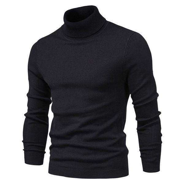 

10 color winter men's turtleneck sweaters warm black slim knitted pullovers men solid color casual sweaters male autumn knitwear 211221, White;black