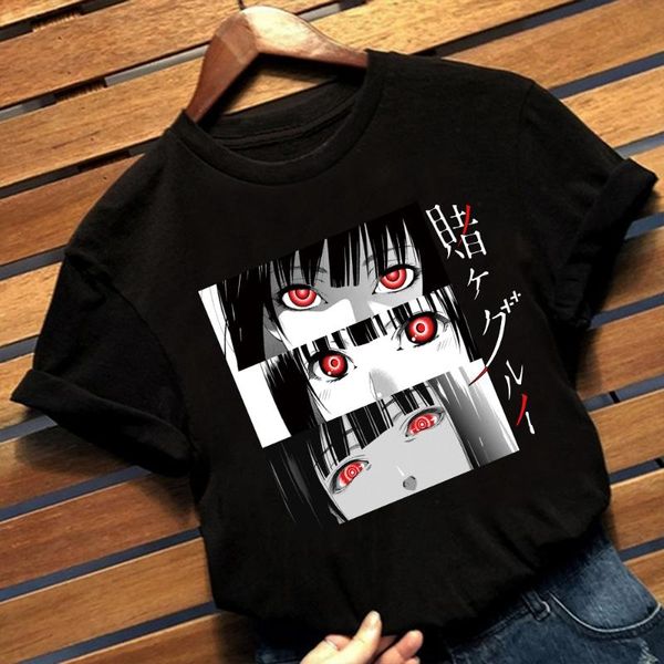 

men's t-shirts 2021 anime kakegurui t shirt yumeko jabami printed short sleeve t-shirt harajuku tee oversized, White;black
