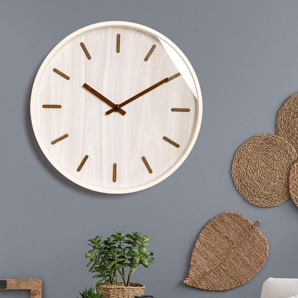 

wall clocks modern minimalist nordic solid wood wooden mute clock
