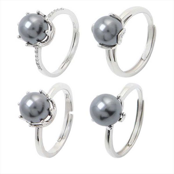 

cluster rings meibapj natural freshwater pearl simple opening ring real 925 sterling silver fine wedding jewelry for women, Golden;silver