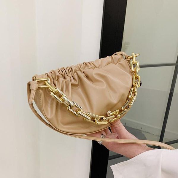 

evening bags fashion pleated shoulder bag 2021 chain crossbody for women casual designer layd handbags female underarm