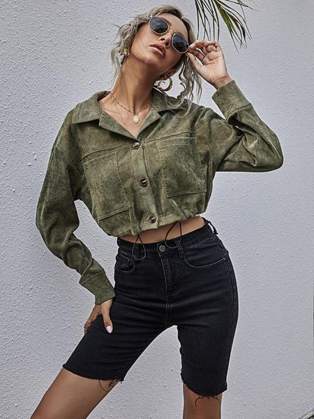

spring winter clothes women casual spliced army green short coats turn-down collar single breasted long sleeve women's jackets, Black;brown