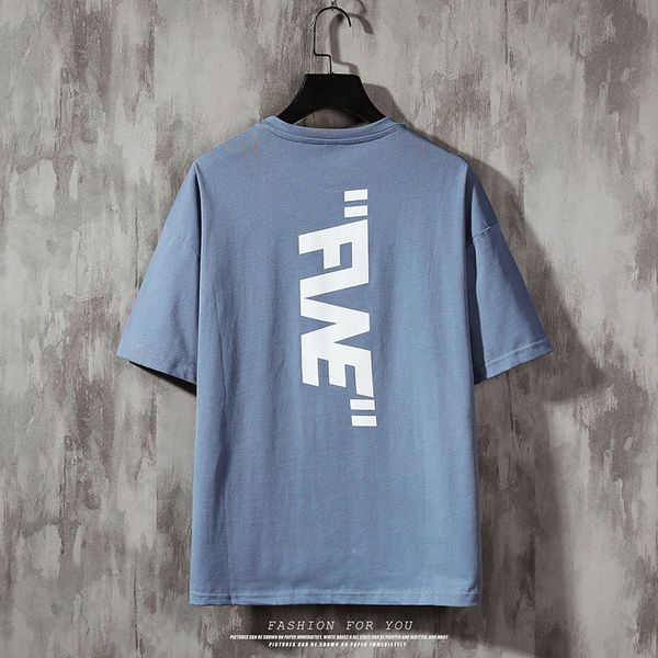 

2021 new summer casual short t shirt men o neck cotton letter printing on the back shirt simple style chic short shirt men, White;black
