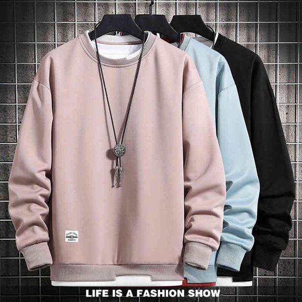 

new fashion mens casual sweatshirts long sve o-neck style male sweatshirt, Black