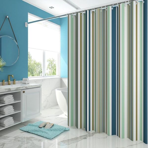 

shower curtains striped thickened waterproof curtain mildew durable bathroom with hooks el