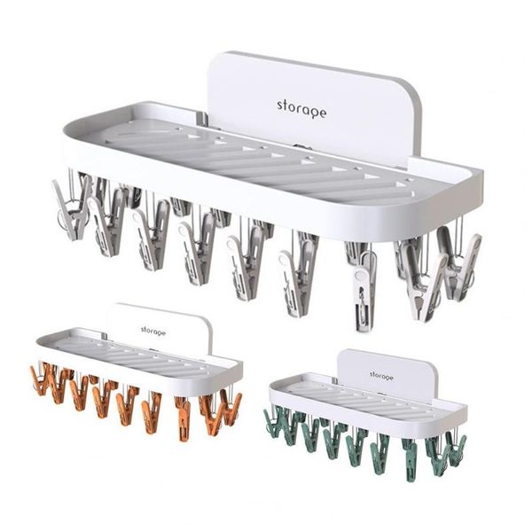 

hangers & racks folding clothes hanger dryer windproof sock underwear drying rack with 17 clothespin socks home supplies