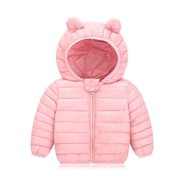 

bear ear childrens winter jacket for boys fashion hooded thick cotton-padded boy coat solid parka kid clothes, Blue;gray