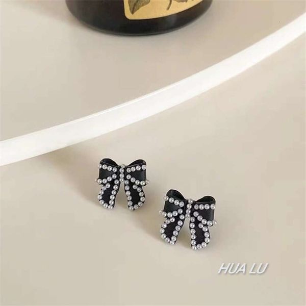 

black pearl earrings temperament net red fashion simple women