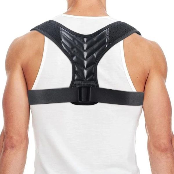 

cycling caps & masks clavicle back support shoulder posture corrector man corset belt, Black