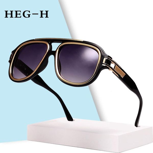 

oversized square sunglasses women 2021 fashion gradient men glasses ladies uv400 eyewear, White;black