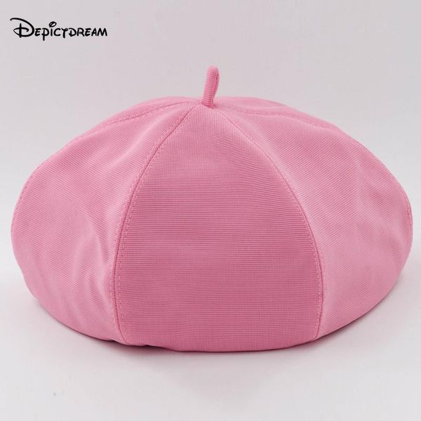 

berets 2021 fashion warm cotton winter autumn women solid color beret hat for sweet girl gift painter hats, Blue;gray