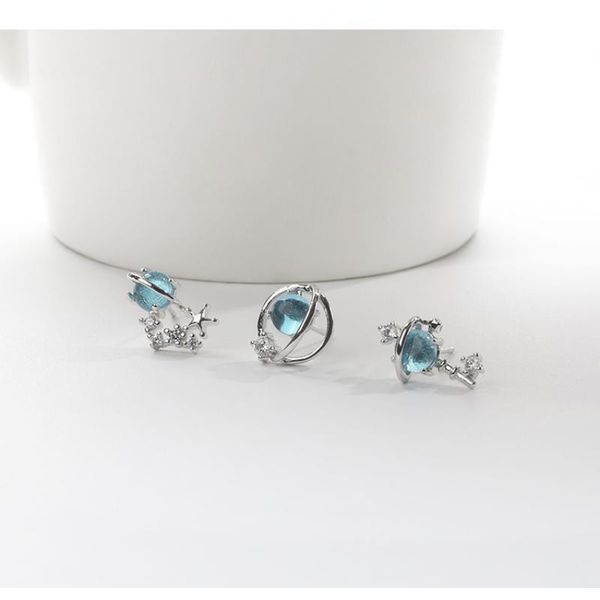 

stud stainless animal heart star moon earrings for women korean minimalist jewelry accessories, Golden;silver