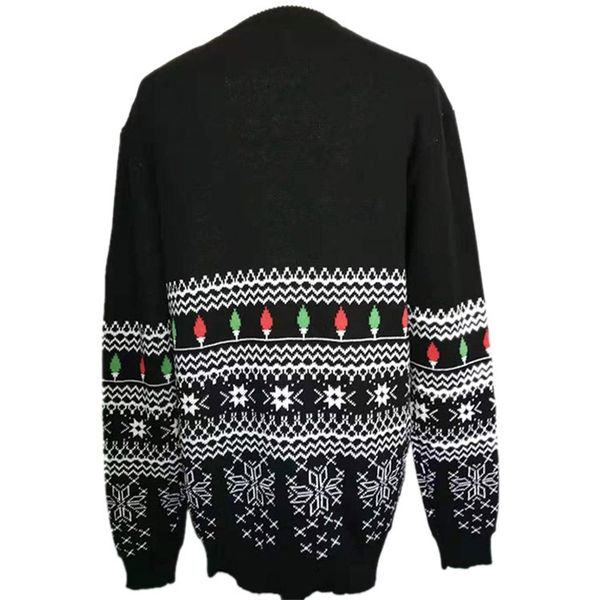 

men's autumn winter christmas snowflake knitted sweater cardigan, White;black