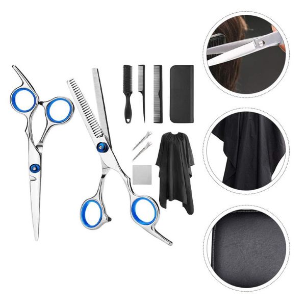 

hair scissors 1set hairdressing kit stainless steel for barber silver black