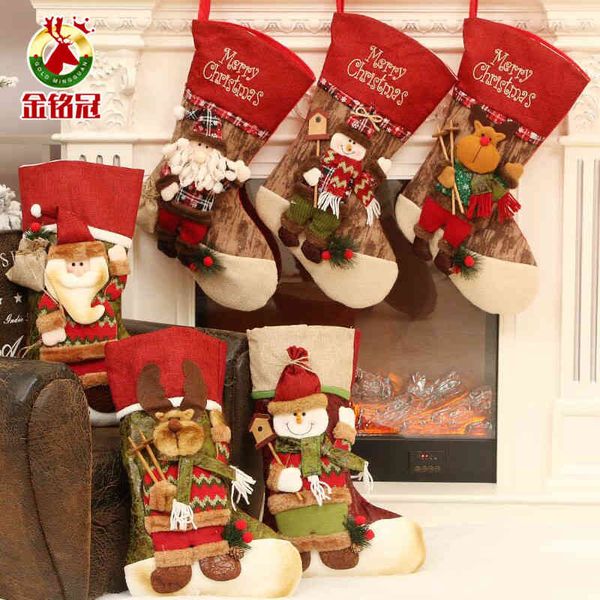 

new bag accessories linen christmas gift candy socks