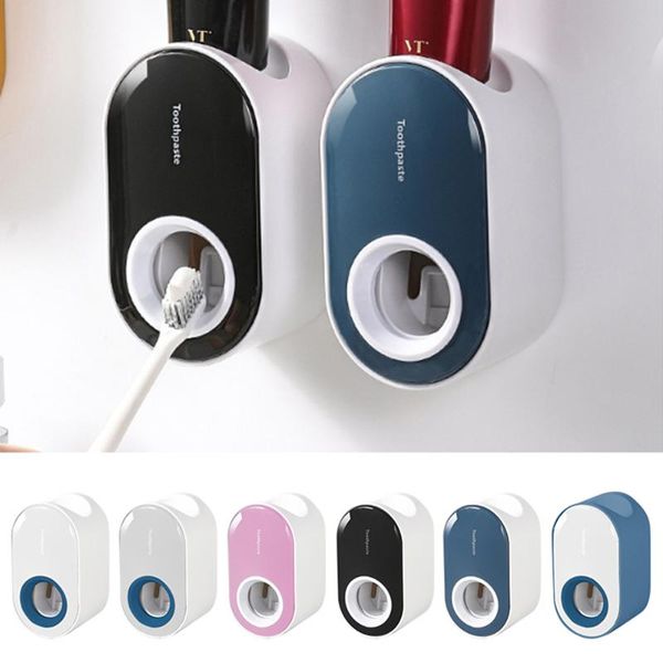 

bath accessory set automatic lazy toothpaste squeezer holder dispenser waterproof self-adhesive wall mounted household bathroom supplies