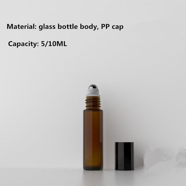 

storage bottles & jars [12 pieces] 5/10ml ball bottle glass perfume essential oil bottled cosmetic packaging material