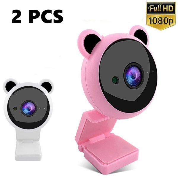 

webcams webcam 2 pcs 1080p web cam full hd mega with microphone computer usb webcamera for pc lapyoutube video call white and pink
