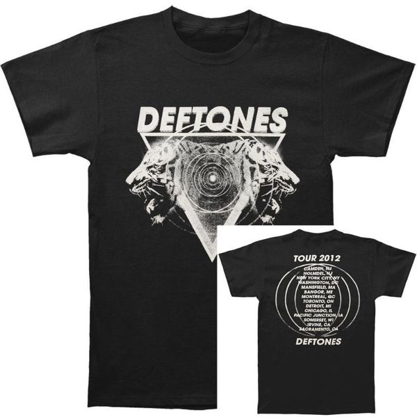 

men's t-shirts deftones hypno tiger 2012 tour t-shirt black rockabilia, White;black