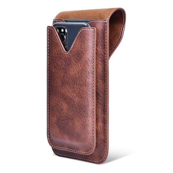 

cell phone pouches men's belt cover leather wallet, hook design, magnetic multi-function mobile case sports bag