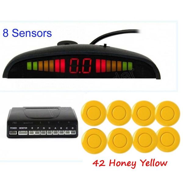 

car rear view cameras& parking sensors auto sensor led display monitor parktronic 8 detector 44 colors selection backup reverse radar