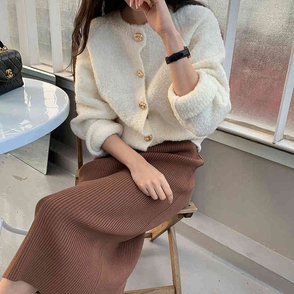 

dress autumn winter sweater knitted two women sleeve cardigans and high waist long skirt ladies piece sets jyym uzzp, Black;gray