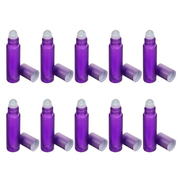 

storage bottles & jars 10pcs 10ml roll-on glass perfume essential oil