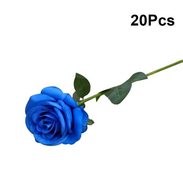 

decorative flowers & wreaths 20pcs simulation silk artificial rose bouquet for home bridal wedding party festival decor (white)