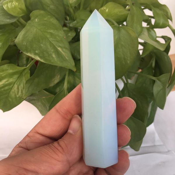 

decorative objects & figurines natural opal transparent quartz crystal rod point column mace healing wheel pendant
