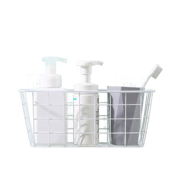 

bathroom storage & organization kitchen accessories iron rectangular hanging basket rack box white / black