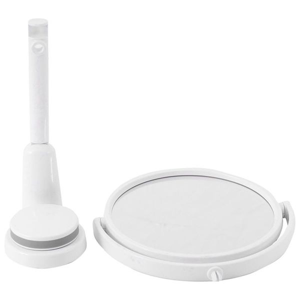 

compact mirrors modern drill-bathroom mirror 2 side makeup vanity shave wall suction folding arm extend round bath accessories