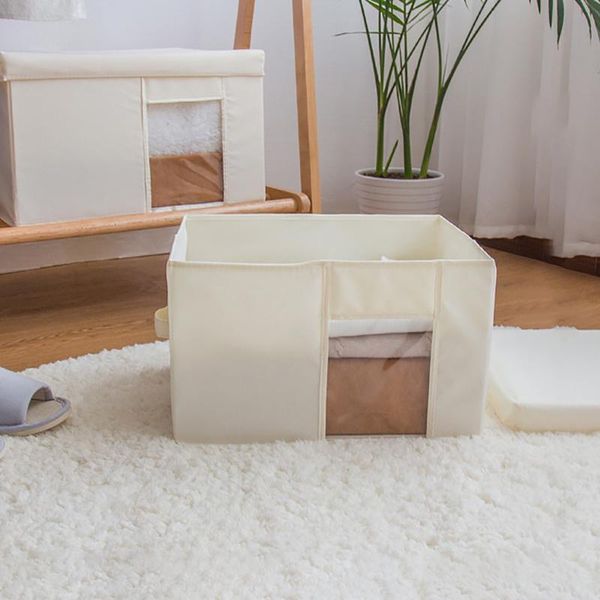 

storage bags oxford cloth perspective window box clothes blanket quilt foldable portable with sturdy