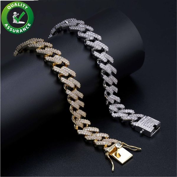 

mens gold bracelets luxury designer jewelry women bracelet iced out miami cuban link chain pandora style charms bangle love micro paved cz, Black
