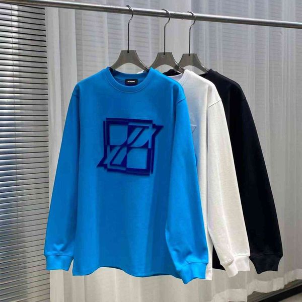 

weldone toothbrush embroidered long sleeve t-shirt 2021 autumn winter we11done square pattern bottoming, Black