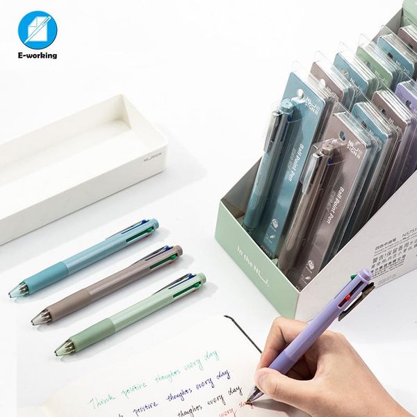 

ns751 ballpen 4 colors colorful writing painting in 1 multicolor ballpoint pen school student supplies stationery pens, Blue;orange