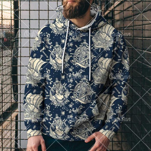 

men's hoodies & sweatshirts 20212021 spring and autumn sweater street trend novel pattern digital print hoodie, Black